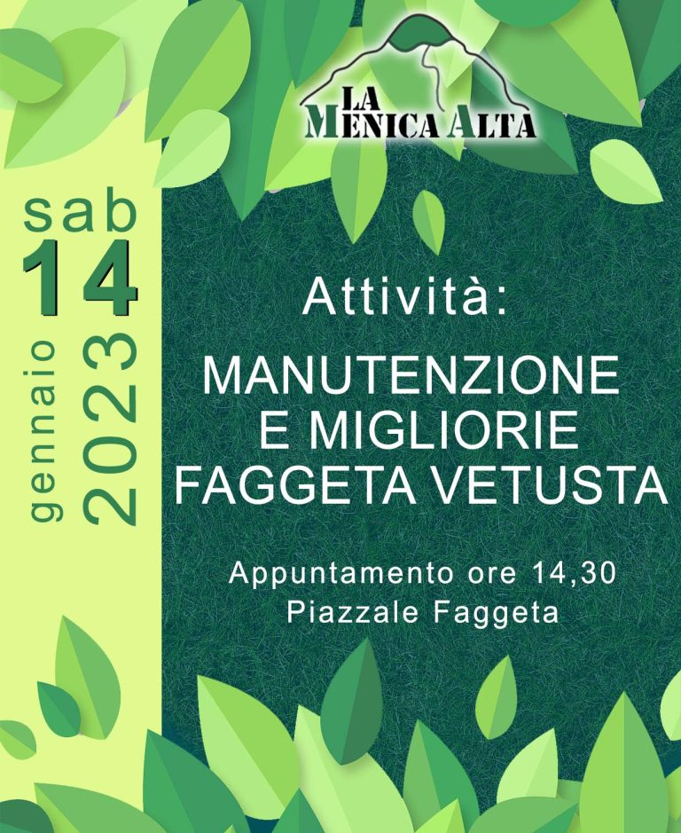 Scopri di più sull'articolo 14/01/2023 – Manutenzione sentiero CAI 123 e area Faggeta Vetusta