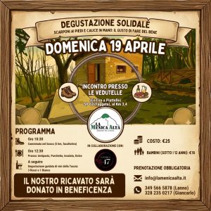 Scopri di più sull'articolo 12/04/2026 – Evento Degustazione Solidale