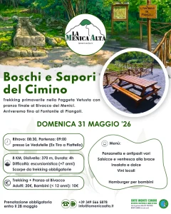 Scopri di più sull'articolo 19/05/2026 – Escursione: Boschi e Sapori del Cimino