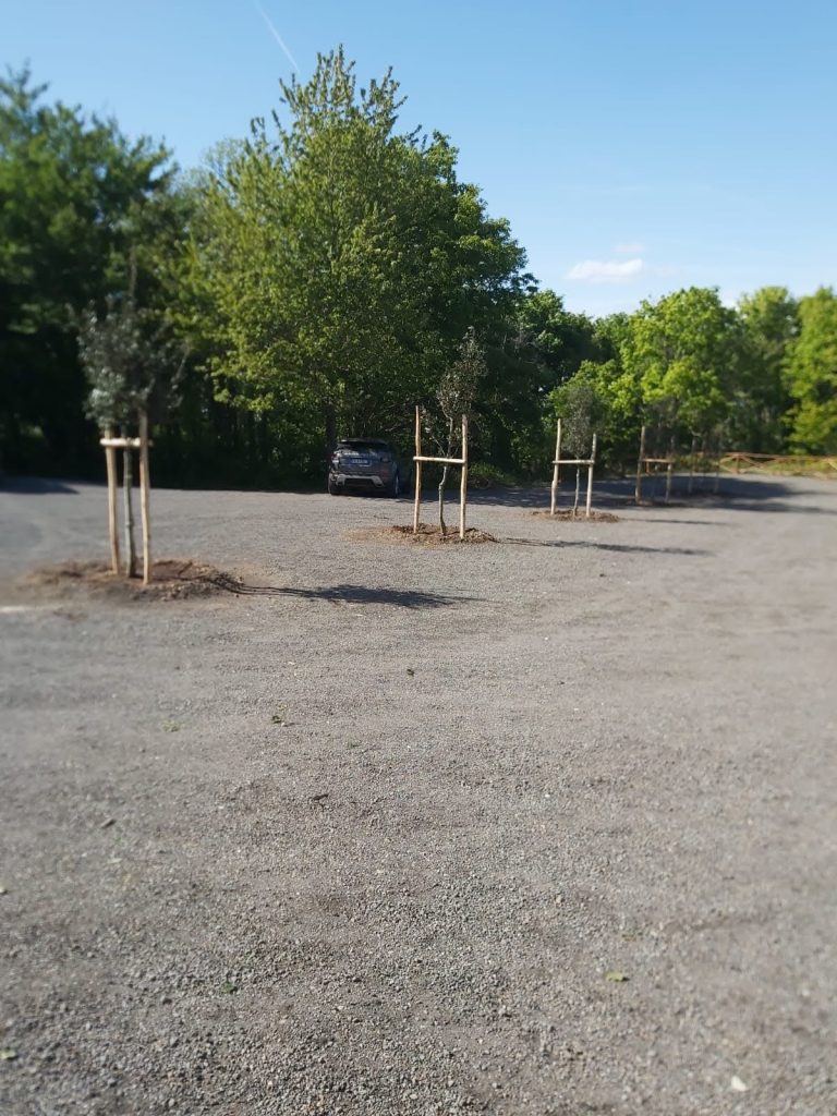 Il piazzale con i nuovi alberi · Bivacco dei Menici, Soriano nel Cimino